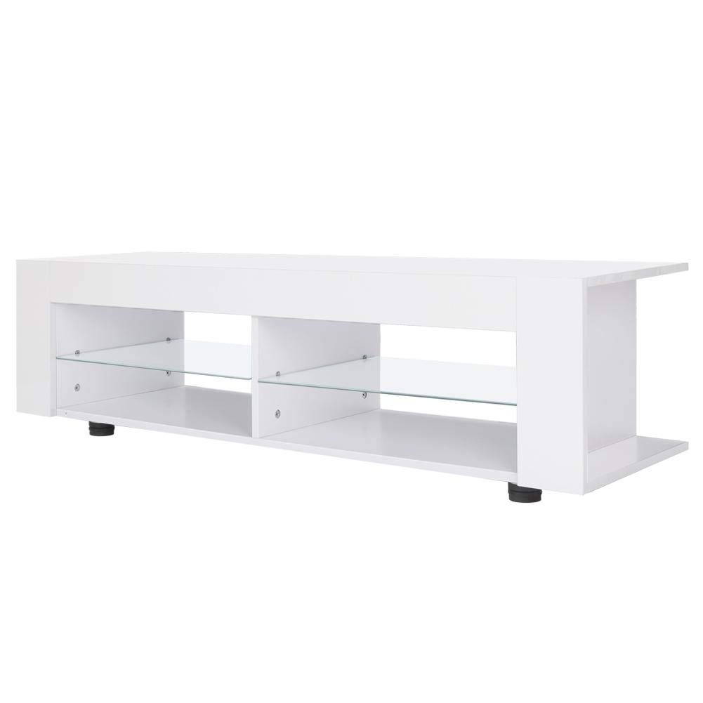 Buy TV Unit,White High Gloss TV Stand with 16 Colors LED RGB Lights LED