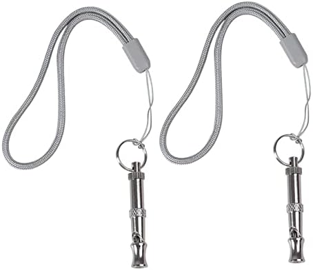 Dog Trainning Whistle, 2 Pack Professional Dog Whistle to Stop Barking, Recall Training, Adjustable Training Tools for Dogs with Strap Lanyard