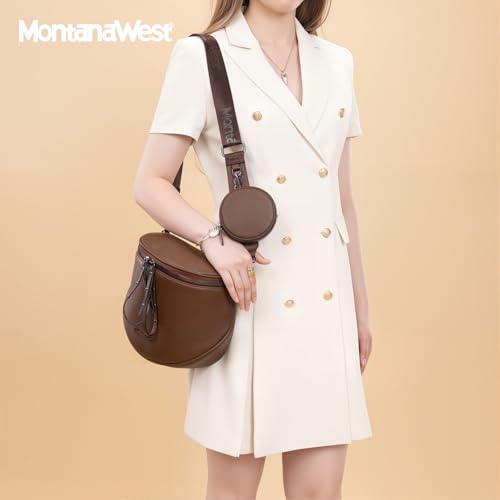 Image of Montana West Crossbody Bag for Women, Large Bum Bag Purse Soft Vegan Leather Travel Fanny Pack with Coin Purse