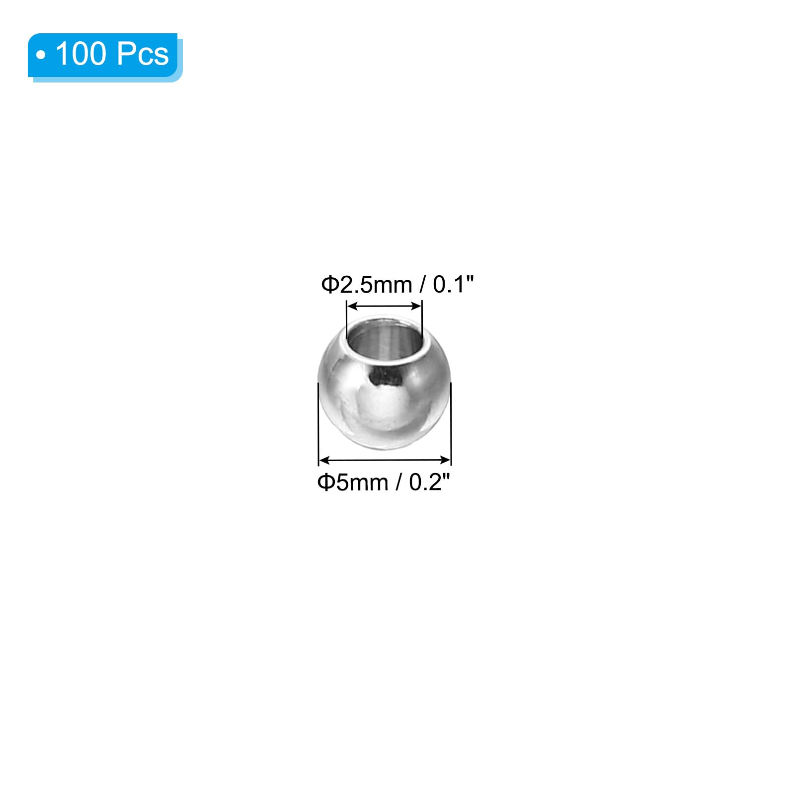 PATIKIL Smooth Round Spacer Beads - Image 2