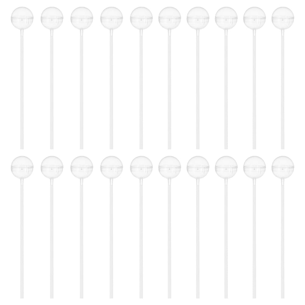 HEMOTON 50pcs Plastic Clear Chocolate Holder Round Decorative Support for Candy Chocolate Arrangements for Parties and Celebrations