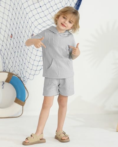 Toddler Baby Boy Clothes Summer Outfits Short Sleeve Hooded T Shirt Tops Casual Shorts Set 2Pcs Little Boy Clothes3