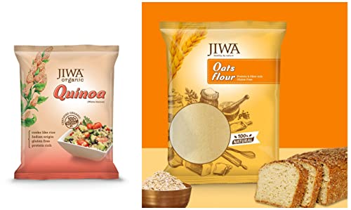 Image of JIWA healthy by nature Organic Quinoa, 500 g, (Certified Organic & Gluten Free) & Oats Flour, 900 g (Gluten Free)