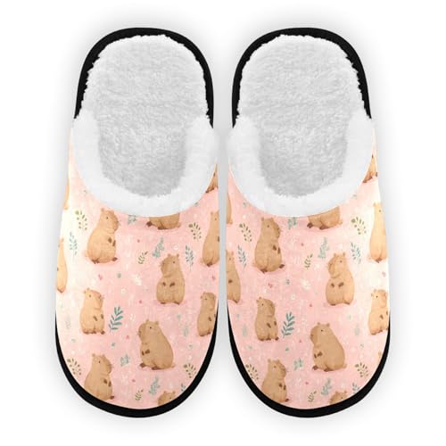 Brown Cartoon Capibara Slippers For Women Men Soft Memory Foam Non-Slip Animal Winter Indoor House Shoes Travel Slipper