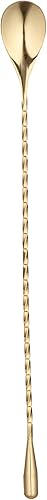 Restaurantware Bar Lux - Cuchara de barra de 12 pulgadas, 1 cuchara agitadora de cóctel con mango de sacacorchos  Cuchara de mezcla de cóctel de