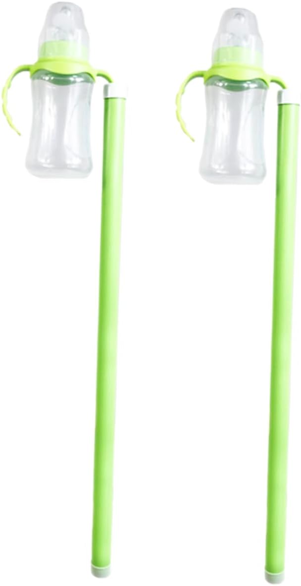 Happyyami 2pcs Carp Feeder Bottle Transparent Aquarium Food Dispenser with Rod for Vacation Fish Feeding Design for Easy Cleaning