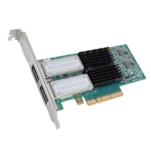 Tarjeta de red PUSOKEI MCX354A FCCT PCI, adaptador de red Ethernet PCIe 3.0 de doble puerto QSFP 40Gbs con motor de descarga de hardware para centro de datos y servidor miniatura 1