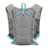 Alide Laufweste für Männer und Frauen, Trinkrucksack, Lauf-Trinkweste, wasserdicht, für Marathon, Wandern, Bergsteigen, Grau