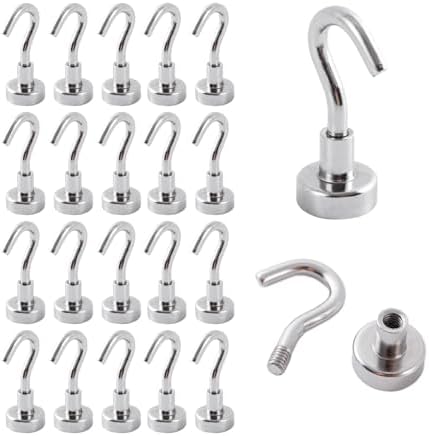 Ganci Magnetici Extra Forti 20mm - 4 Pezzi Neodimio Girevoli, Per Cucina, Garage, Ufficio - Foto 5