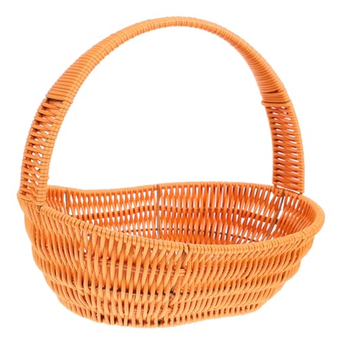Cabilock Cesta De Mano Imitación Ratán Cesta De Cuerda Cesta Tejida Canasta De Frutas Canasta De Niña Cesto De La Ropa Cesta De Lavandería Tejida Envase Cesta Colgante Planchar Reutilizable