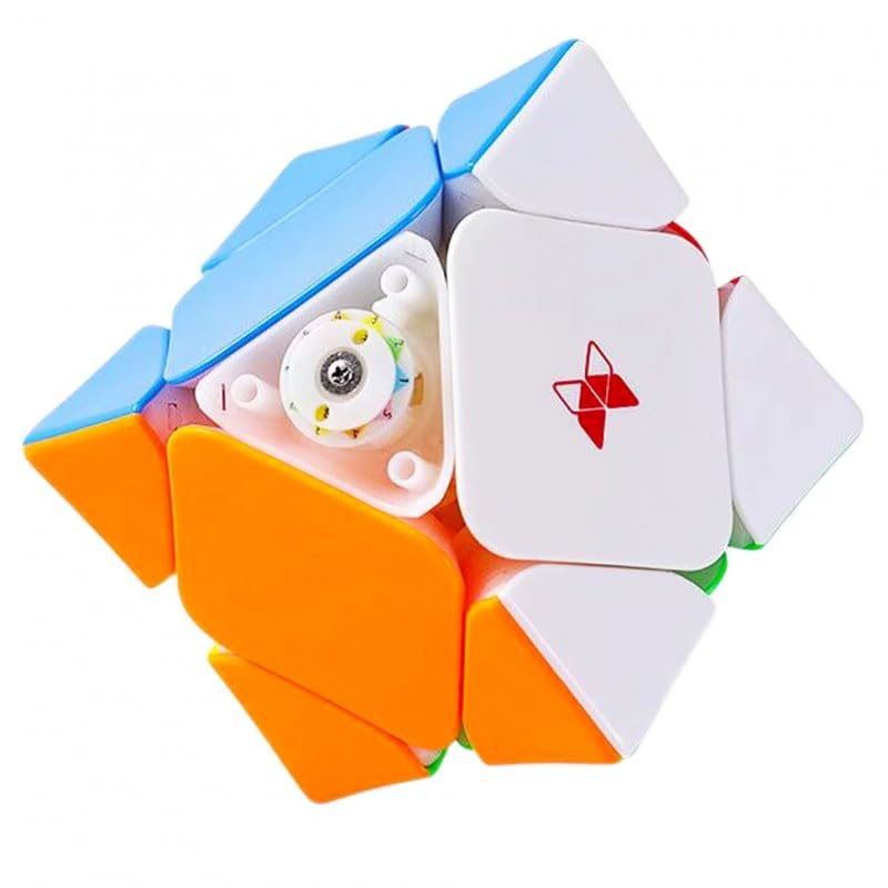 Image of QiYi X-Man Wingy Skewb V2 Magnetic Speed Cube - Stickerless Concave Design with Adjustable Magnet Strength, Spring Compression & Tension Settings - Smooth, Controllable Turning Puzzle for Kids