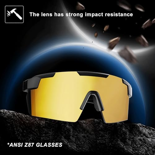 Image of MAXJULI XL Z87 Sunglasses for Big Wide Heads Men TR90 Ultralight UV400 Protection Work Glasses Z8225