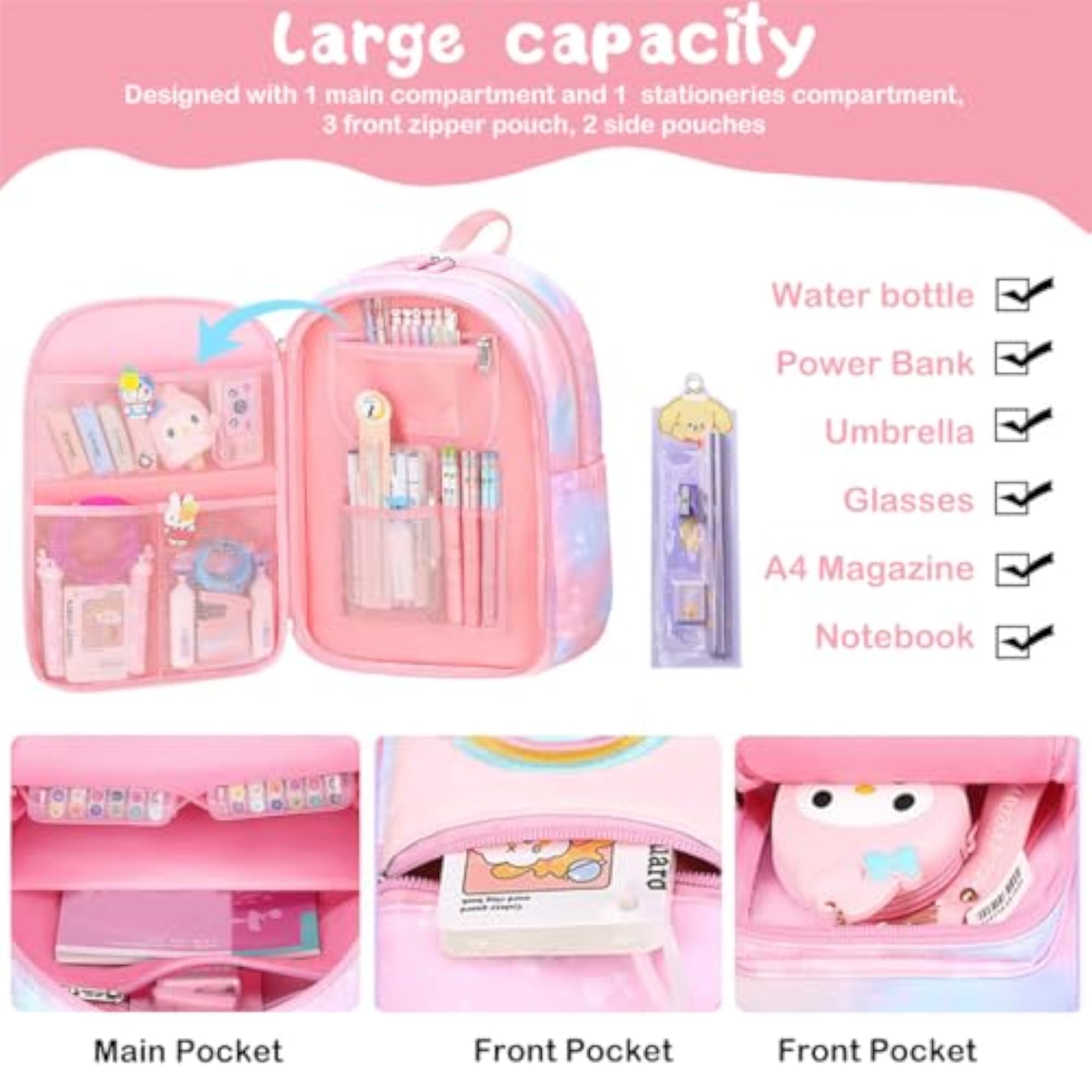 Water Resistant Durable Kids School Bag 6-12 Years