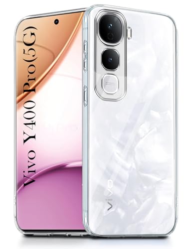 Image of Jkobi Back Cover for Vivo Y400 Pro (Silicone Clear Shockproof Case with Camera Protection and Dust Plugs | Transparent)