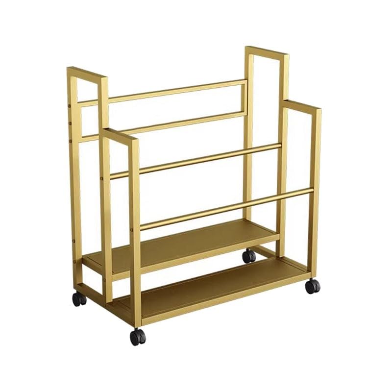 Supporto per Tappetino da Yoga con Ruote, Organizer Portatile per Attrezzi da Allenamento per Manubri, Kettlebell E Bande Elastiche, Soluzione Salvaspazio per L,Gold-80x85x110cm