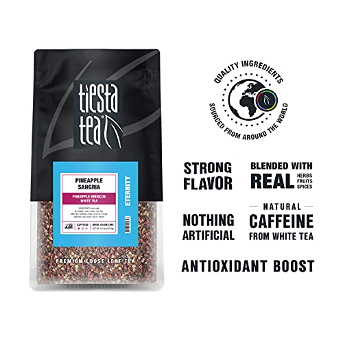 Tiesta Tea - Pineapple Sangria, Pineapple Hibiscus White Tea, Loose Leaf, Up To 200 Cups, Make Hot Or Iced, Low Caffeine, 16 Ounce Resealable Bulk Pouch #TOP5