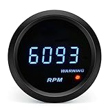 BYYOUIV 2' Digital 12V Tachometer RPM Gauge, Fits for 4/6/8 Cylinder Gasoline Cars