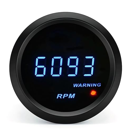 BYYOUIV 2 Digital 12V Tachometer RPM Gauge Fits for 4/6/8 Cylinder Gasoline Cars