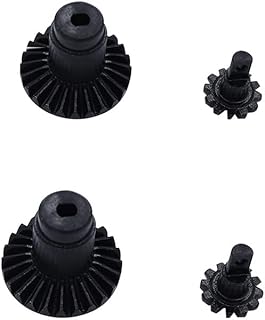 Palumma 2 Sets FCX24 gear set, metal gear parts upgrade parts bridge teeth steel teeth Set for FMS 1/24 FCX24 RC Crawler Car Upgrade Parts (Black)