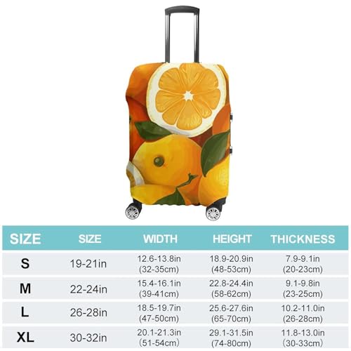 Oranges And Lemons Luggage Cover, Washable Elastic Suitcase Cover Protector Fit 18-32 Inch Luggage2