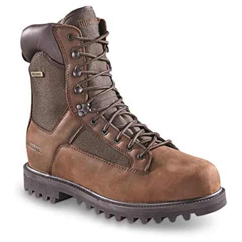 HUNTRITE Men's Insulated Waterproof Hunting Boots Non-Slip Shoes, 400-gram Brown 9.5D (Medium) Cover
