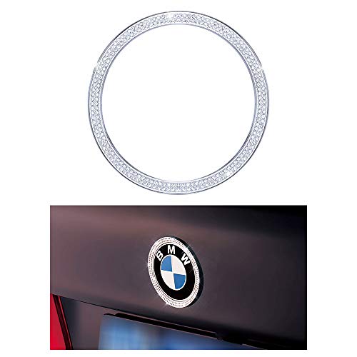 1797 Compatible Rear LOGO Caps for BMW Accessories Parts Emblem Covers Decals Stickers Bling Interior Decorations 3 Series F30 G20 320i 325i 325ix 328d 328i 330i 335i AWD Women Men Crystal Silver