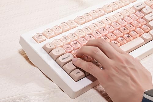 Image of ZORNHER CG870 Foundation Mechanical Keyboard,80% Pink Creamy Keyboard Wireless,Gaming Keyboard Cute,Jelly MOA Profile Round Keycaps,Creamy Sounding Linear Switches,PC Gaming