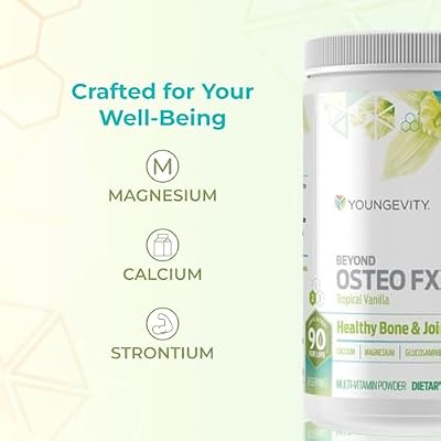 Youngevity Beyond Osteo-FXTM Powder 1200 mg with Vitamin D3, Tri-Calcium Phosphate, Magnesium, and Zinc Calcium Citrate Supplement for Women & Men Non-GMO, Gluten-Free Tropical Vanilla