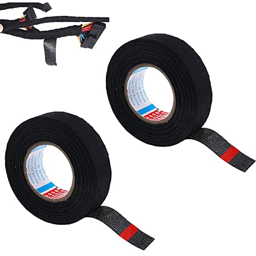 Cinta De Arnés De Cableado, 2 Piezas Cinta Aislante Para Coche, Cinta Aislante De Tela Adhesivo, Cinta Aislante, para Arnés De Cableado para Campo Automotriz y Compartimiento Del Motor (19mm*15m) Cover