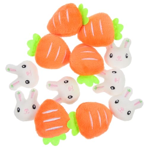 Frcolor 12個 ミニぬいぐるみブローチ かわいいウサギとニンジン形状 軽量で耐久性あり 衣類やバッグに簡単装着 女性向け装飾アクセサリー