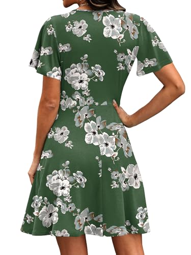 Image of RUMIA Women Casual Dresses Wrap V Neck Dress A-Line Summer Sundress Fashion