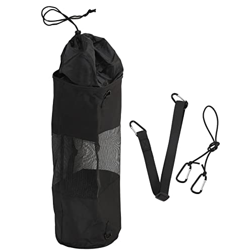 Leapiture Boat Trash Bag Ventilated Mesh Wear Proof Large Capacity Foldable Adjustable Buckle Boat Garbage Bag Container Black for Boat