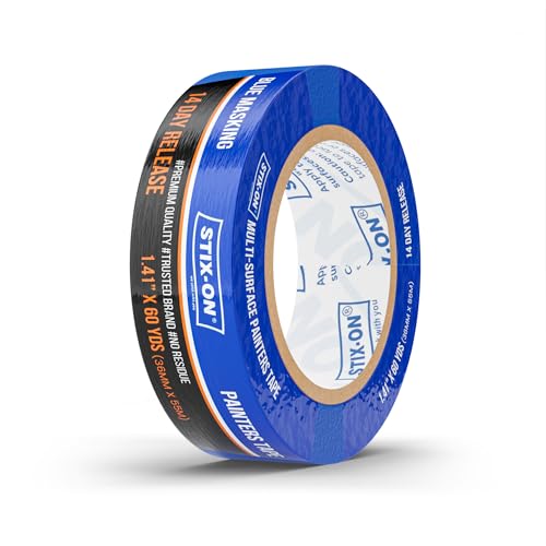 Painter’s Tape–1.5in / 1.41-inch x 60 yds Masking Tape Rolls – Paint Tape for Wall, Trim, Glass, Metal – Fine Line Tape for Precise Lines, Edges – Residue- Free Blue Painters Tape – Single …