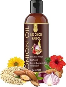 Ruza Onion Hair Oil For Hair Fall Control & Hair Growth | with Hibiscus, Blackseed Oil, Castor oil & More- 250ml