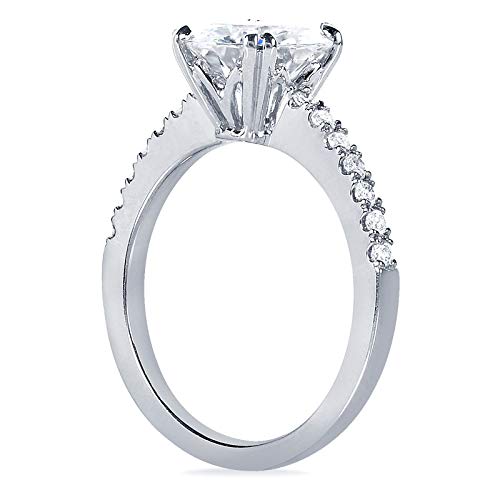 Kobelli Moissanite and Lab Grown Diamond Engagement Ring 2 1/10 CTW 14k White Gold (GH/VS, DEF/VS)3
