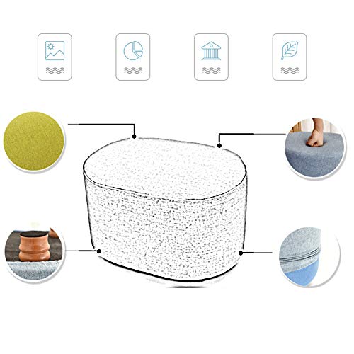 Lixiong Pouffes And Footstools Household Upholstered Seat Oval Shoe Bench Solid Wood Stool Foot Bedroom Living Room Non-Slip Rest Stool，2 Colour (Color : Green, Size : 40X30X27Cm) #TOP3