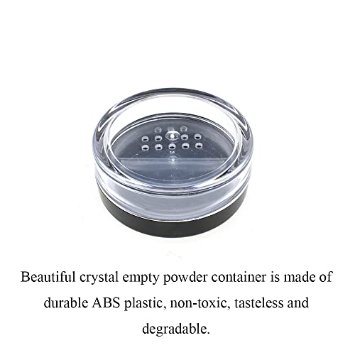 HAHIYO 4Pcs 10ml/0.34oz Plastic Empty Travel Powder Container Small Loose Powder Compact Case Makeup Cosmetic Jar Refillable Powder Box No Leak Powder Holder with Rotatable Sifter and Black Screw Lid - Image 5