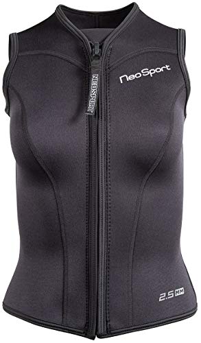 Neo Sport Mens and  Womens Front Zipper Wetsuit Vest - 2.5mm -4-Way Stretch Neoprene - 50+ UV SHIELD