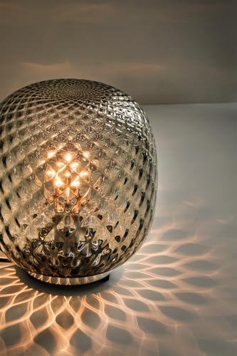 Plafonnier Oban chromé en verre soufflé bronze Rossini E27 - 3