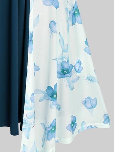 Image of ROSE GAL Rosegal Plus Size Women Sundress Set Flutter Sleeves Floral Dress and Lace-up Cami Dress