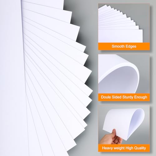 A4 Kartonpapier 300g/m² - 50 Blatt Dick für Drucker - Premium Weiß - Unbedruckt für Basteln, Präsentationen, Grußkarten