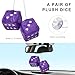 ZNDAW 2 PCS Fuzzy Plush Dice for Car Mirror, 2.75