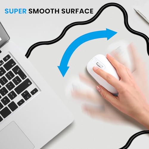 Image of Leather Desk Mat, XXL Large 31.4x15.7in Scalloped Gaming Mouse pad,Non-Slip Rubber Base Keyboard Pad Mousepad for Laptop Computer Game Home Office,Waterproof and Oilproof Desktop Mat I Gray