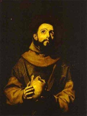 Peinture à l'huile St Francis 1643 de Ribera, finition musée en 30x36 pouces