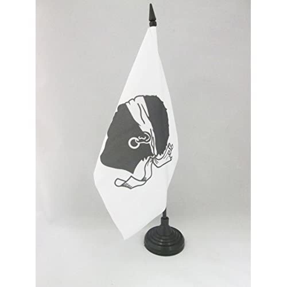 AZ FLAG Corsica before 1755 Table Flag 5'' x 8'', French region of Corse Office Decoration 100% Polyester 21 x 14 cm