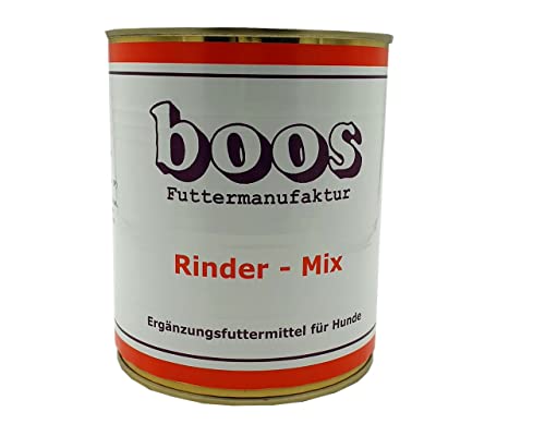 Boos Rinder-Mix Menü 2 x 800g Dosen (insg. 1,6kg) Hundefutter, Nassfutter, Rinderpansen, Rinderkehlkopf, Rindfleisch