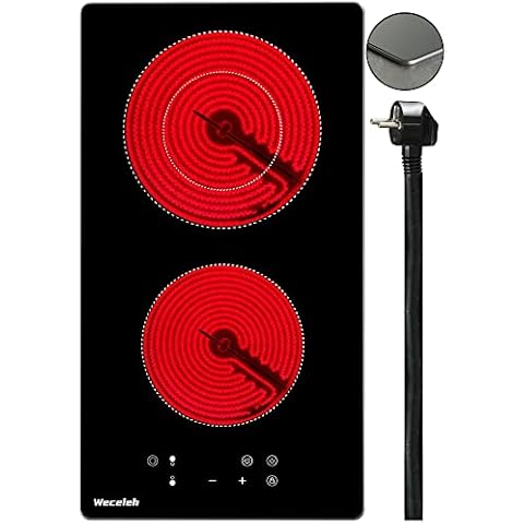 Weceleh Autarkes Cerankochfeld Glaskeramikkochfeld 2 Platten Einbau Cover