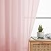 WelvetBLK Sheer Blush Curtains for Bedroom Living Room 63 Inch Length 2 Panels, Airy Soft Light Filtering Sheer Dining Room Curtains, Modern Rod Pocket Drapes, Blush, Each 42