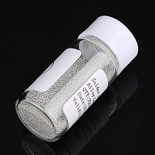 Image of Bga Soldering Balls, Tin Solder Ball Solder Ball Reballing Soldering PCB Heat Universal Stencil Balls, for PCB Board Gpu CPU Ic Chip, Circuit Module (0.5Mm)