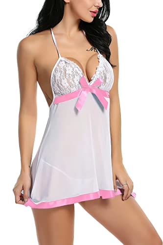 Image of Babydoll Nightwear Lingerie with Panty Short Transparent Nighty for Women Bra Panty Set for Women Baby Doll Night Dress Babydoll Lingerie for Honeymoon